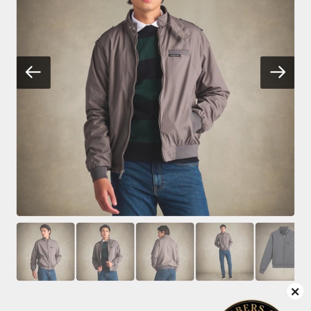 Members Only Classic Iconic Racers Men's Gray Jacket